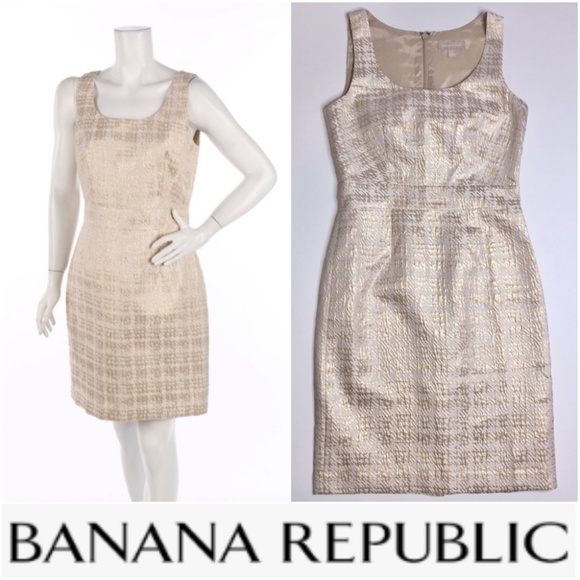 banana republic gold dress